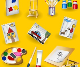 Colorful paint vector elements