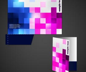 Vector Template of Corporate folder with die cut set 02