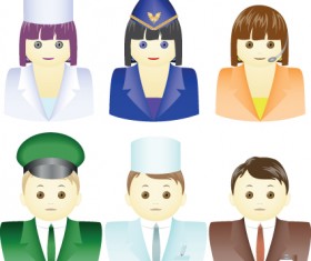 Different industries Cute figures people vector material 02