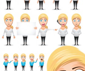 Different industries Cute figures people vector material 03