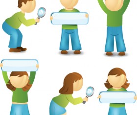 Different industries Cute figures people vector material 04