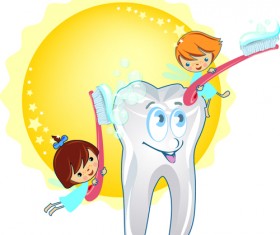 Set of Dental design elements vector clipart 01