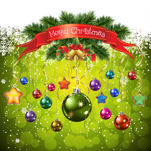 Different Christmas elements vector background graphics 05