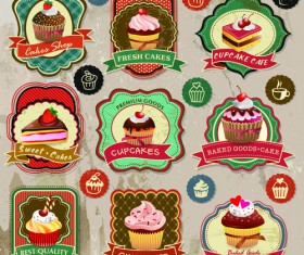 Different Retro Labels mix vector graphics 01