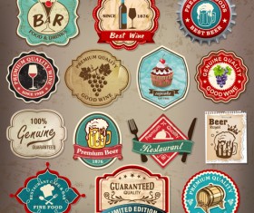 Different Retro Labels mix vector graphics 04