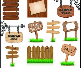 Different Wooden Signboards design vector
