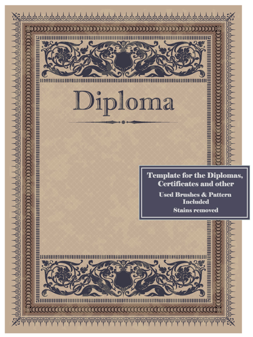 Vintage Diplomas Design cover template vector 01