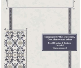 Vintage Diplomas Design cover template vector 02