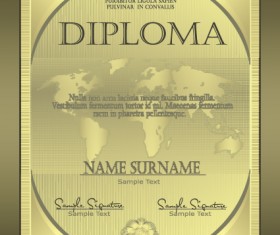 Retro Diploma and certificate cover template design vector 01