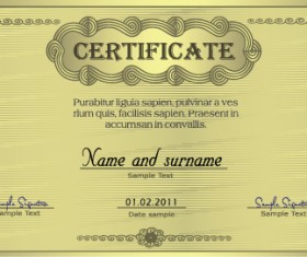 Retro Diploma and certificate cover template design vector 04