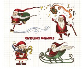 Elements of Vintage Christmas design vector graphics 01