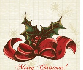 Elements of Vintage Christmas design vector graphics 02