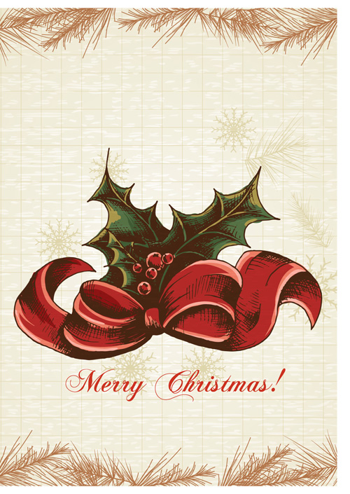 Download Elements of Vintage Christmas design vector graphics 02 free download