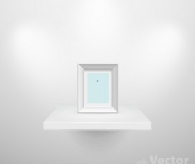 Set of Empty white interior backgrounds design vector 04