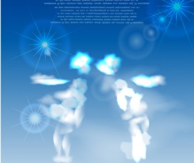 Shiny Figure cloud vector backgrounds 03