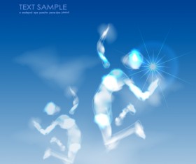 Shiny Figure cloud vector backgrounds 04