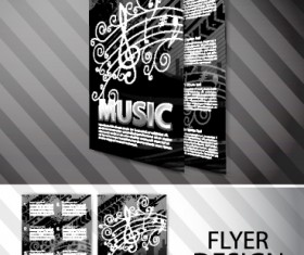 Elements of Abstract Flyer Music vector set 02