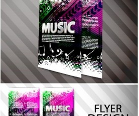 Elements of Abstract Flyer Music vector set 03