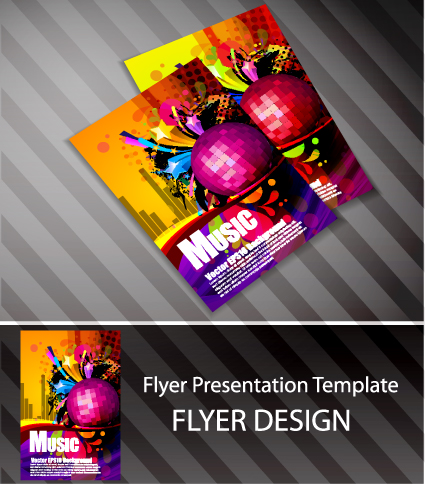 Set of Flyer presentation template design vector 01