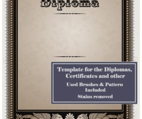 Set of Diploma Certificate Frame design vector 01