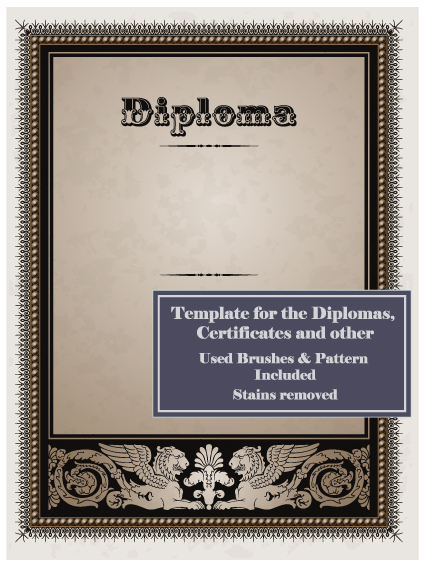 Set of Diploma Certificate Frame design vector 01