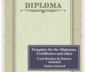 Set of Diploma Certificate Frame design vector 03