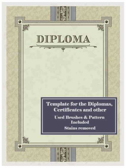 Set of Diploma Certificate Frame design vector 03