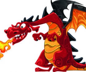 Set of Funny dragon design elements vector graphics 01