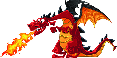 Set of Funny dragon design elements vector graphics 01