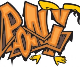 Funny graffiti alphabet design vector 11