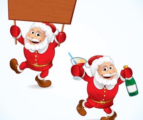 Elements of Funny santa design vector graphics 01