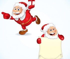 Elements of Funny santa design vector graphics 02