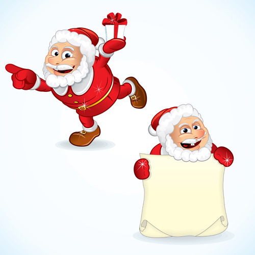 Elements of Funny santa design vector graphics 02