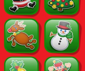 Green glass texture Christmas icon vector