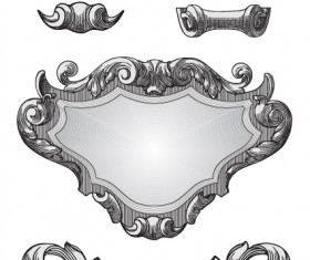 Retro Heraldry design vector 02