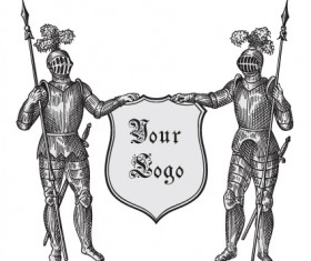 Retro Heraldry design vector 03