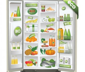 Set of Home appliances Refrigerator design vector 01