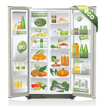 Set of Home appliances Refrigerator design vector 01
