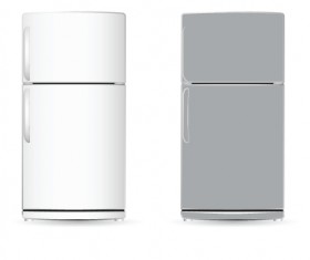 Set of Home appliances Refrigerator design vector 04