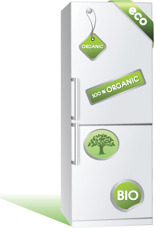 Set of Home appliances Refrigerator design vector 05