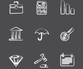 Vector Icons sketch in pencil design elements 02