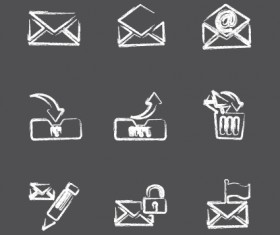 Vector Icons sketch in pencil design elements 03