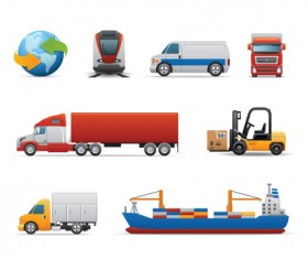 Different transport icon design vector set 02