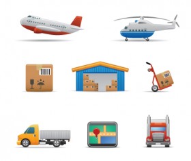 Different transport icon design vector set 03