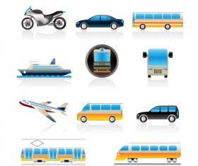 Different transport icon design vector set 04