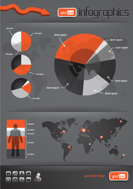 Infographics with Economy elements vector graphics 03