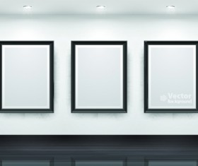 Vector of Interior Gallery backgrounds set 01