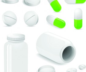 Set of Medicines elements vector graphics 02
