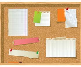 Set of Message board with Message paper vector 01