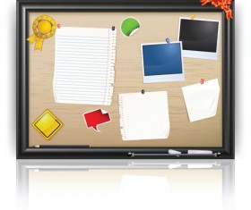 Set of Message board with Message paper vector 02